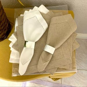 New set of six linen/ cotton blend napkins 8” square .